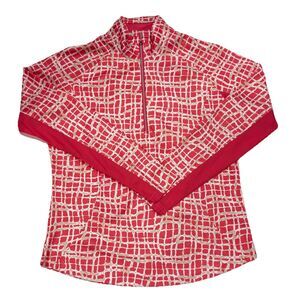 Pebble Beach Dry Luxe Performance Pink Pullover Long Sleeve 1/4 Zip Size Medium